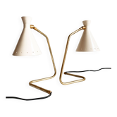 Paire de lampes italiennes « cocotte » design années 50