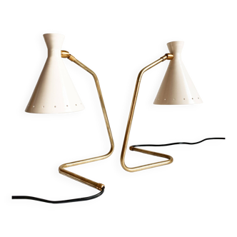 Paire de lampes italiennes « cocotte » design années 50