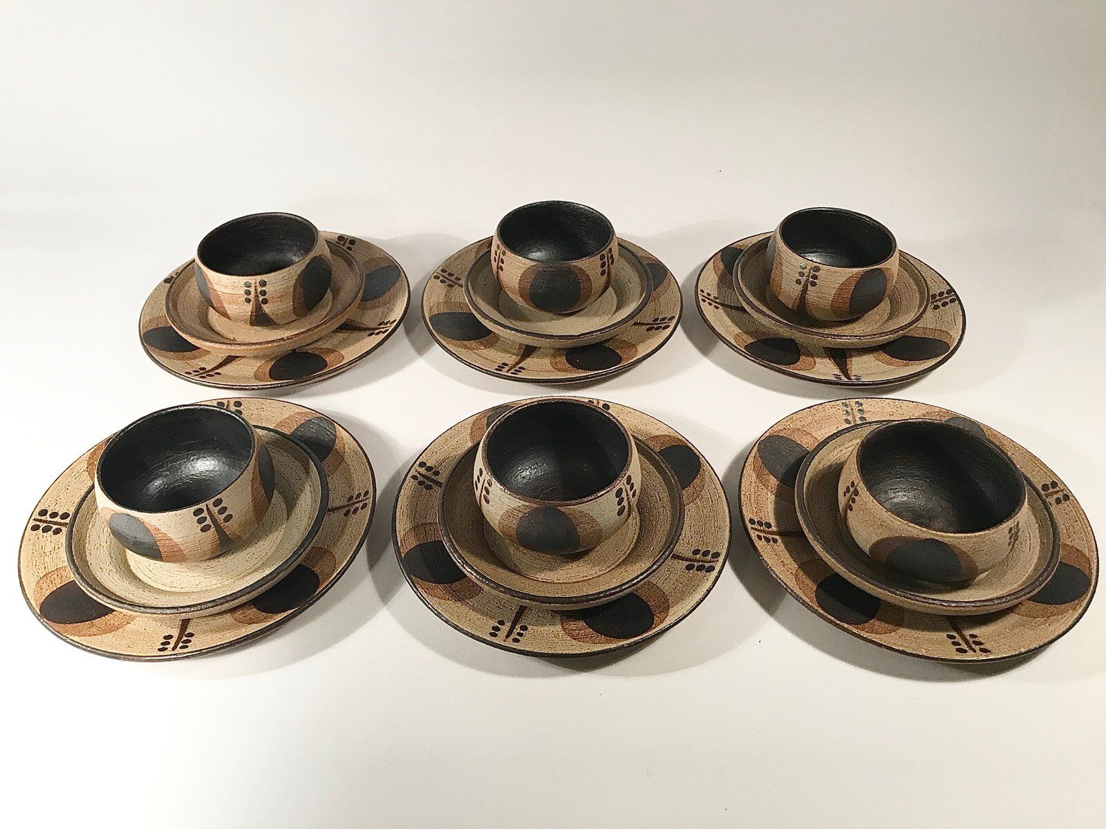 Vintage 24-piece ceramic coffee set from Sgrafo Modern, 1960s, Set of 24