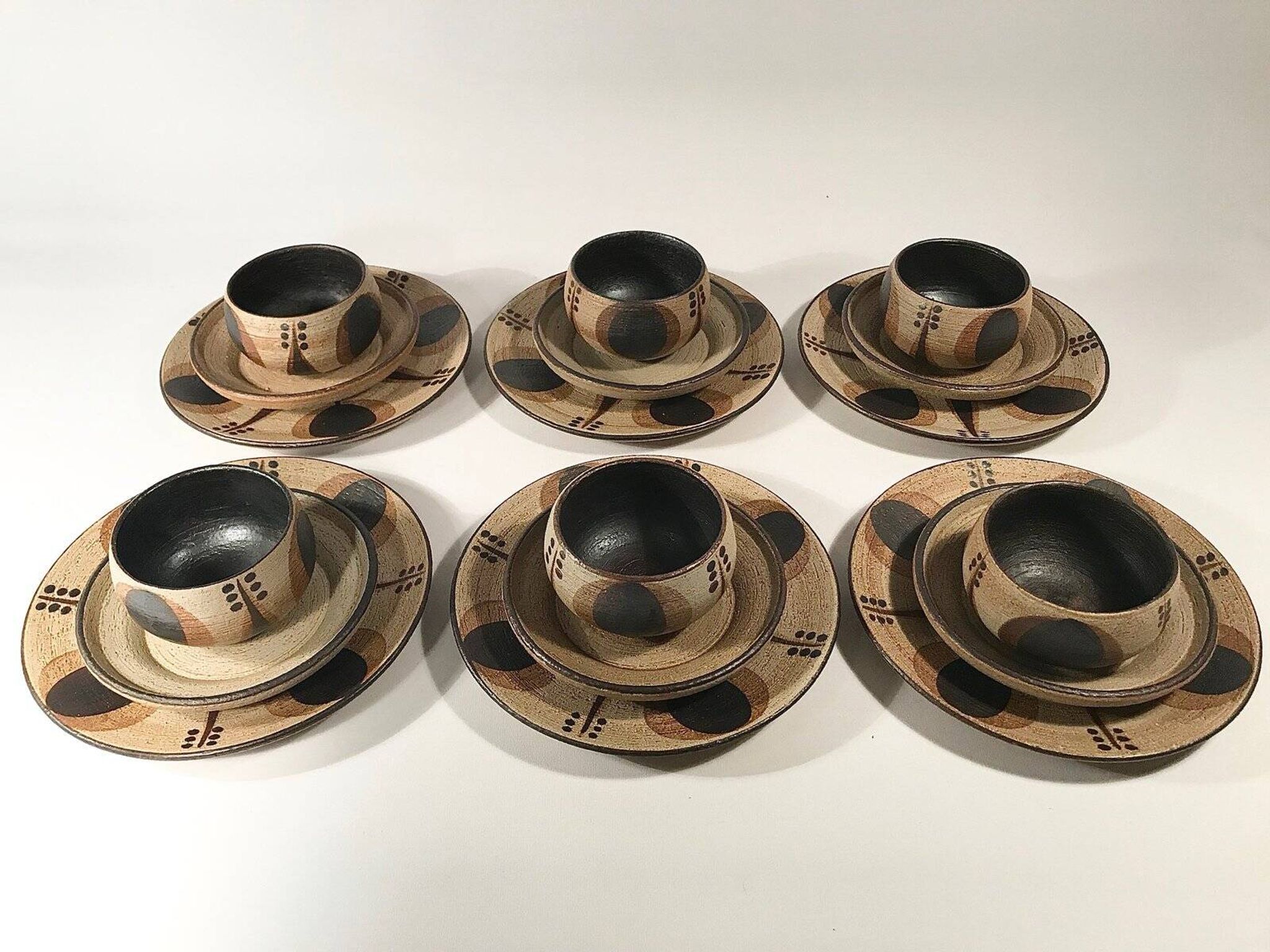 Vintage 24-piece ceramic coffee set from Sgrafo Modern, 1960s, Set of 24