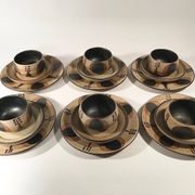 Vintage 24-piece ceramic coffee set from Sgrafo Modern, 1960s, Set of 24
