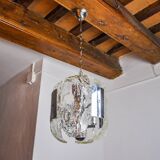 JT Kalmar chandelier, frosted murano glass, space age, Austria 1970