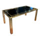 Coffee table in gilded brass and black glass by Studio Mercier for Liwan's