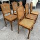 Set of 6 antique chairs in wood and cannage