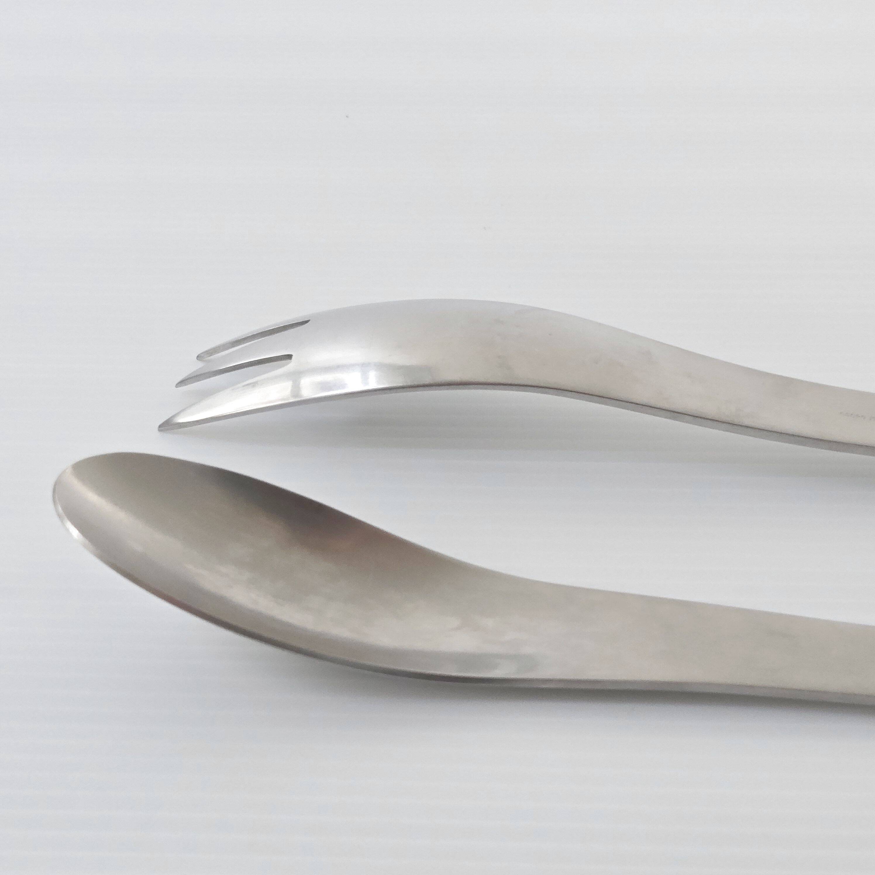 Arne Jacobsen salad servers for Georg Jensen 1970