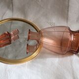 Art deco 1960s pink glass carafe