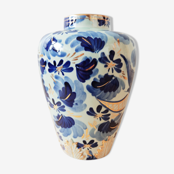 Vase Hubert Bequet décor blue bird