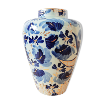 Vase Hubert Bequet décor blue bird