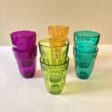 Colorful vintage lemonade glasses, Pasabahce Palaks