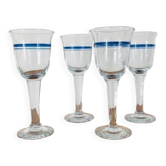 4 Danish Holmegaard “Blue bell” glasses signed