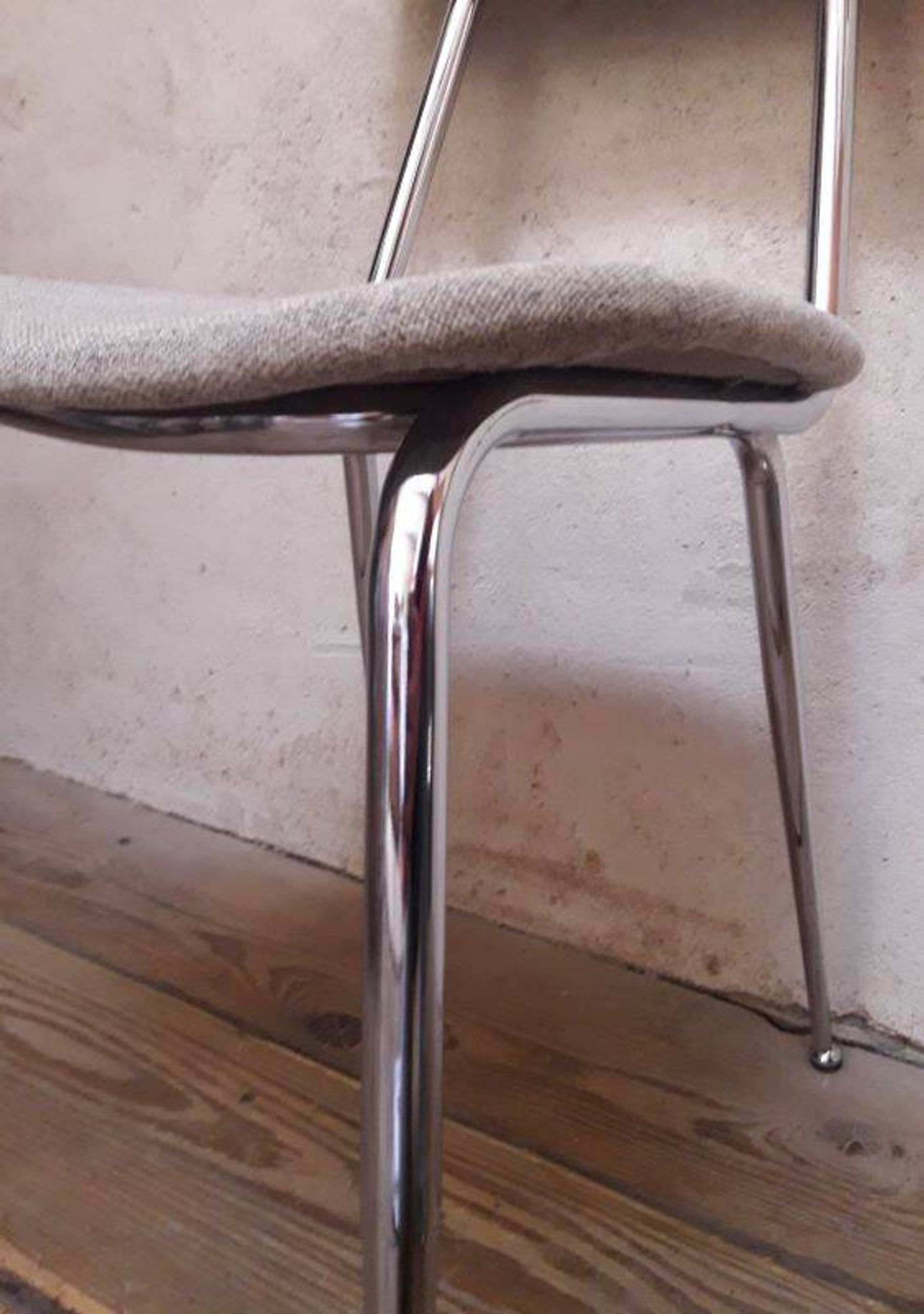 1950s chrome and fabric compass base chair