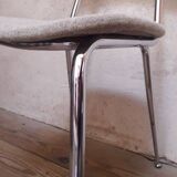 1950s chrome and fabric compass base chair
