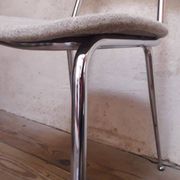 1950s chrome and fabric compass base chair