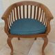2 Colonial armchairs in natural solid wood with cane seats