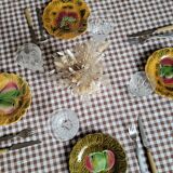 La Redoute x Selency set of 4 Sarreguemines fruit barbotine plates