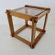 Scandinavian bedside table or side table in pine and smoked glass, 1980
