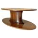 Vintage oval coffee table in solid walnut, Italy 1960s