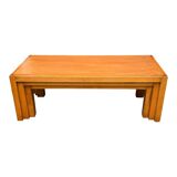 Vintage coffee table in solid elm from the 1970s.