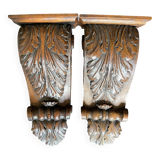 Carved wooden ornaments or consoles