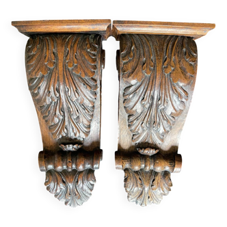 Carved wooden ornaments or consoles