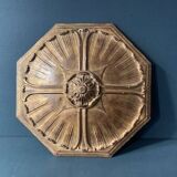 Large vintage ceiling ornament in wood and gilded resin, Louis XIV style