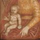 Ancient sculpture of the Virgin Mary Italy '900 bas-relief painting in plaster