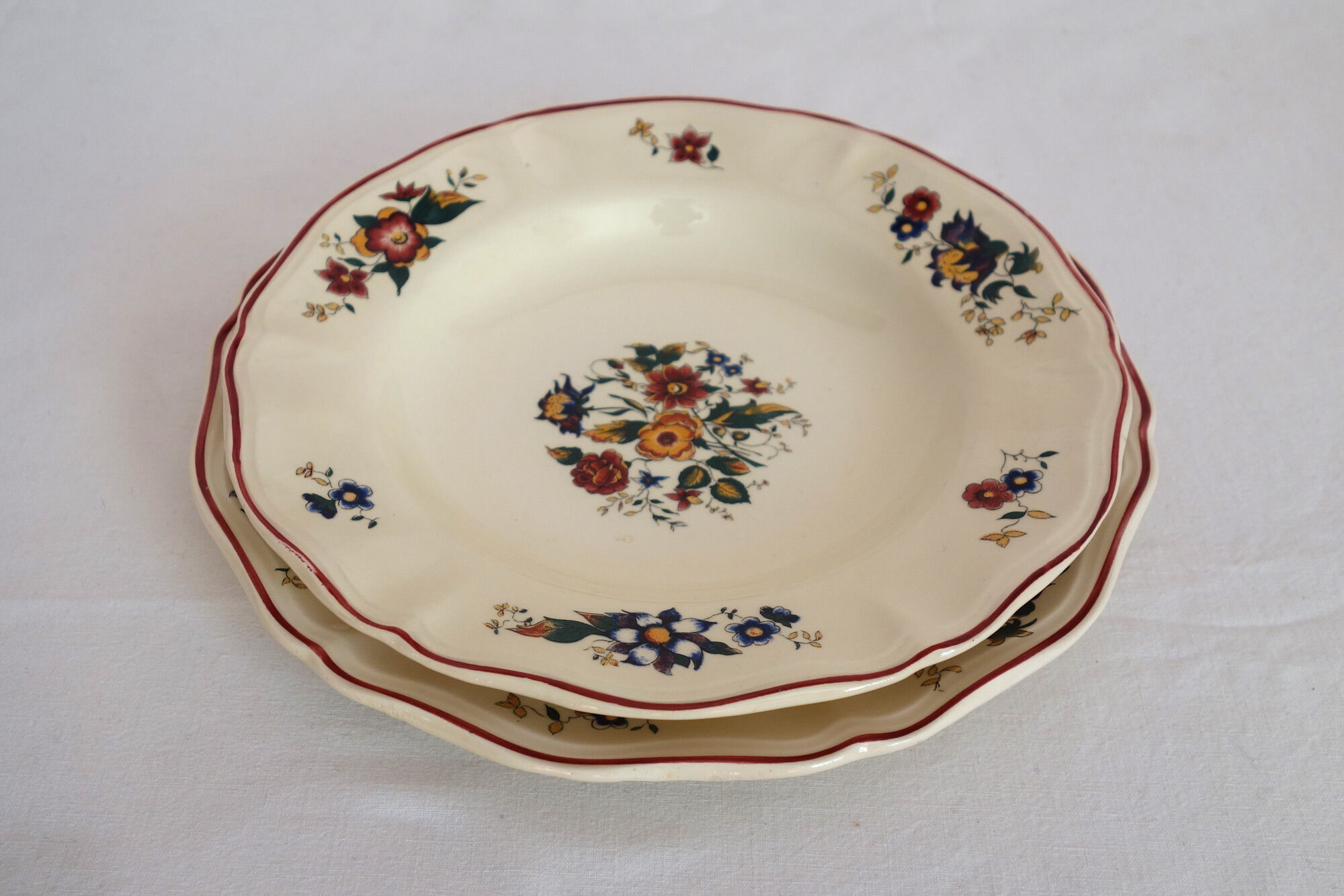 Set of 6 hollow plates Sarreguemines model Marly