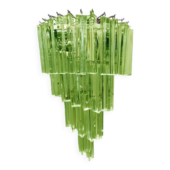 Green triedro murano glass twister wall sconce