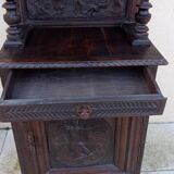 Ancien meuble vaisselier bois massif sculpté