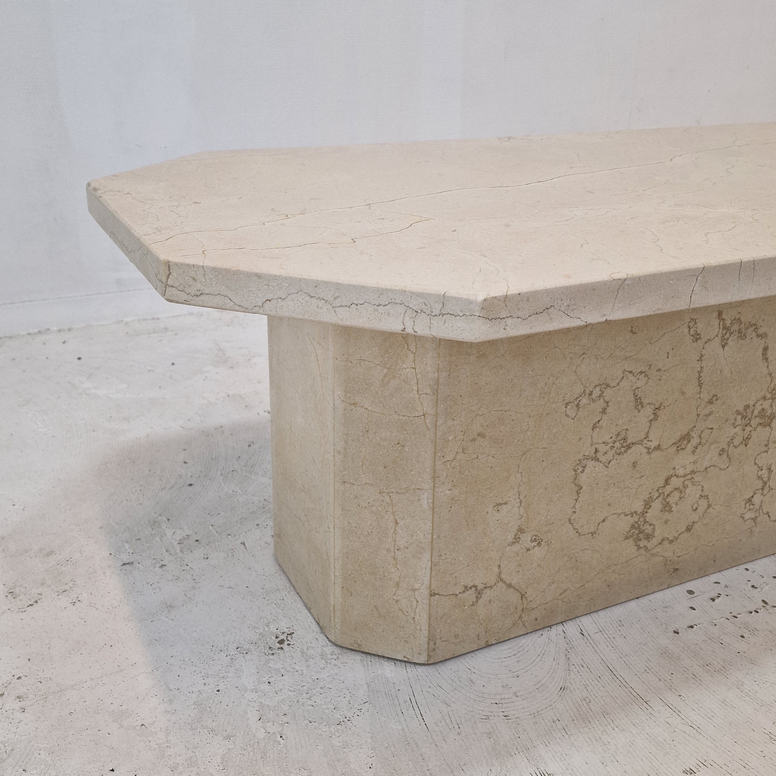 Italian travertine coffee table, 1980s