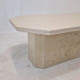 Italian Coffee Table in Travertine, 1980s
