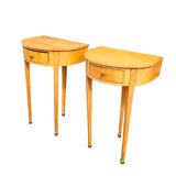 Matching cherry wood / Biedermeier chairs / sidetables set / tripot console table