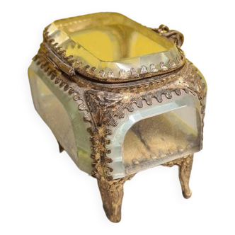 Boîte à bijoux française en plaqué or, vers 1900
