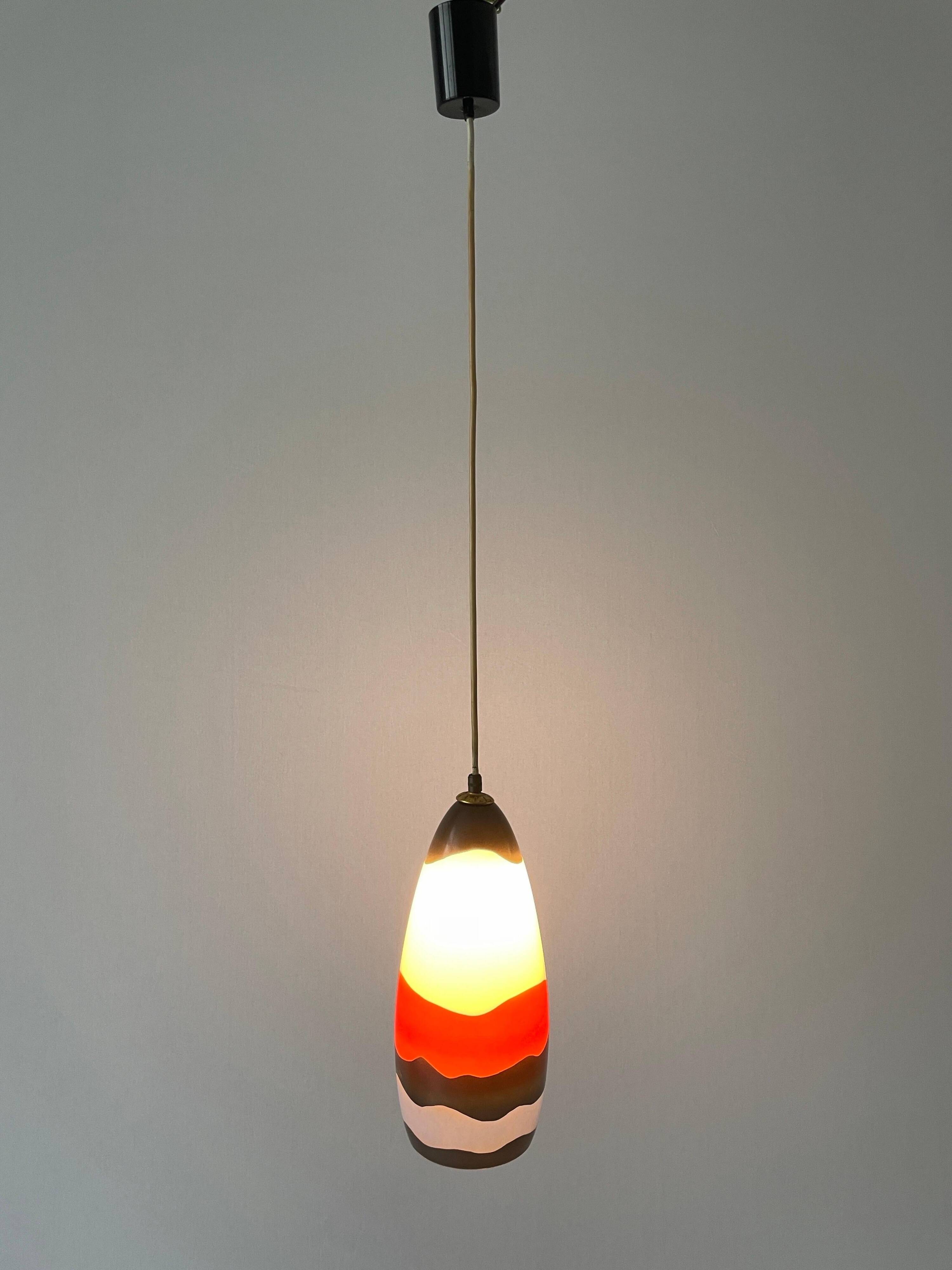 Mid-century coloured glass pendant lamp, 1960, Italy