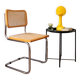 Chair in the B32 style, light wood and cane