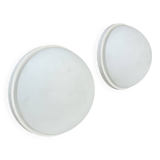 Set of 2 metal and glass Wall ceiling Lights by Glashütte Limburg, Germany,