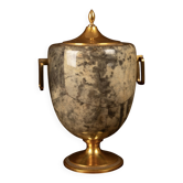 Macabo Grey Parchment & Brass Thermos Glacette, Cusano Milanino, Italy 1950