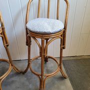 Paire de tabouret de bar en bambou 70's