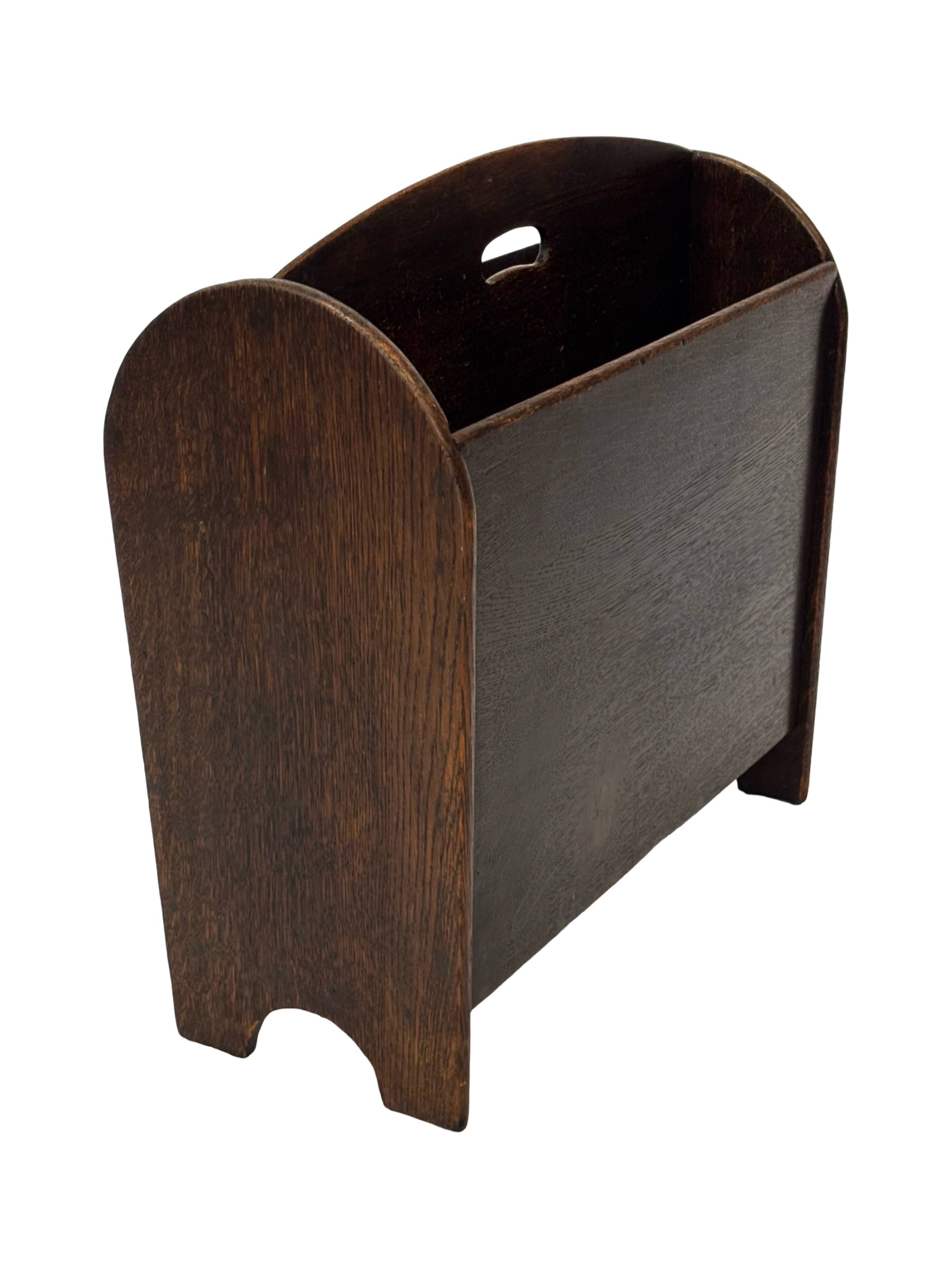 Art Deco Oak Newspaper Rack Magazine Rack 1950s design