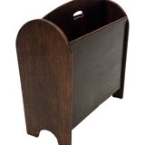 Art Deco Oak Newspaper Rack Magazine Rack 1950s design