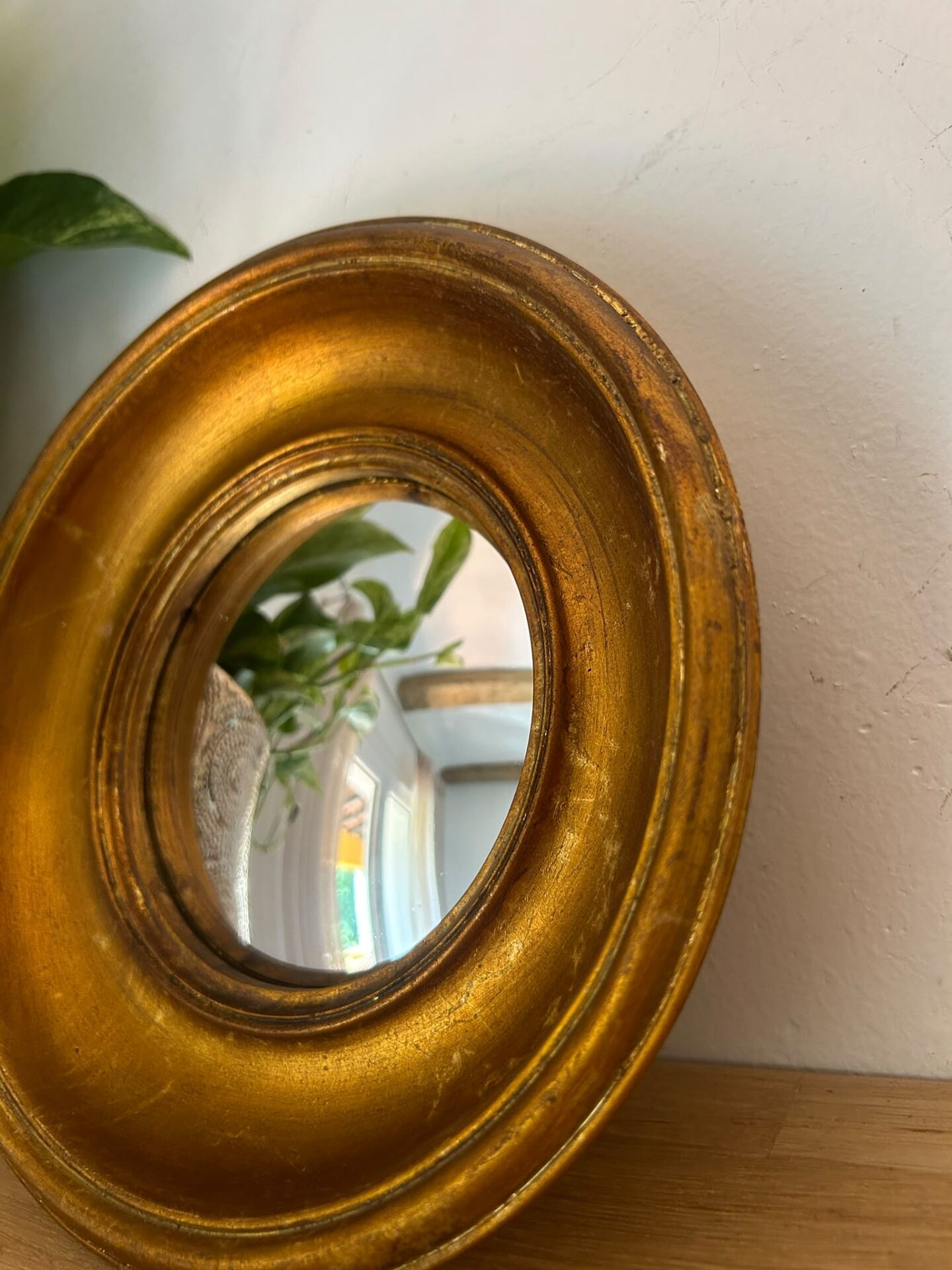 Miroir convexe rond doré miroir de sorcière