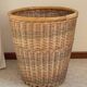 Large BASKET Vintage WICKER Wooden Rim