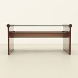Italian coffee table in rosewood with magazine rack, 1960s.