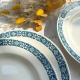 6 assiettes creuses terre de fer bleu longchamp modèle « rené »