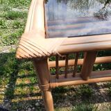 Table basse en bambou et rotin