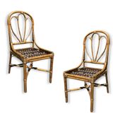 pair of rattan chairs 1960
