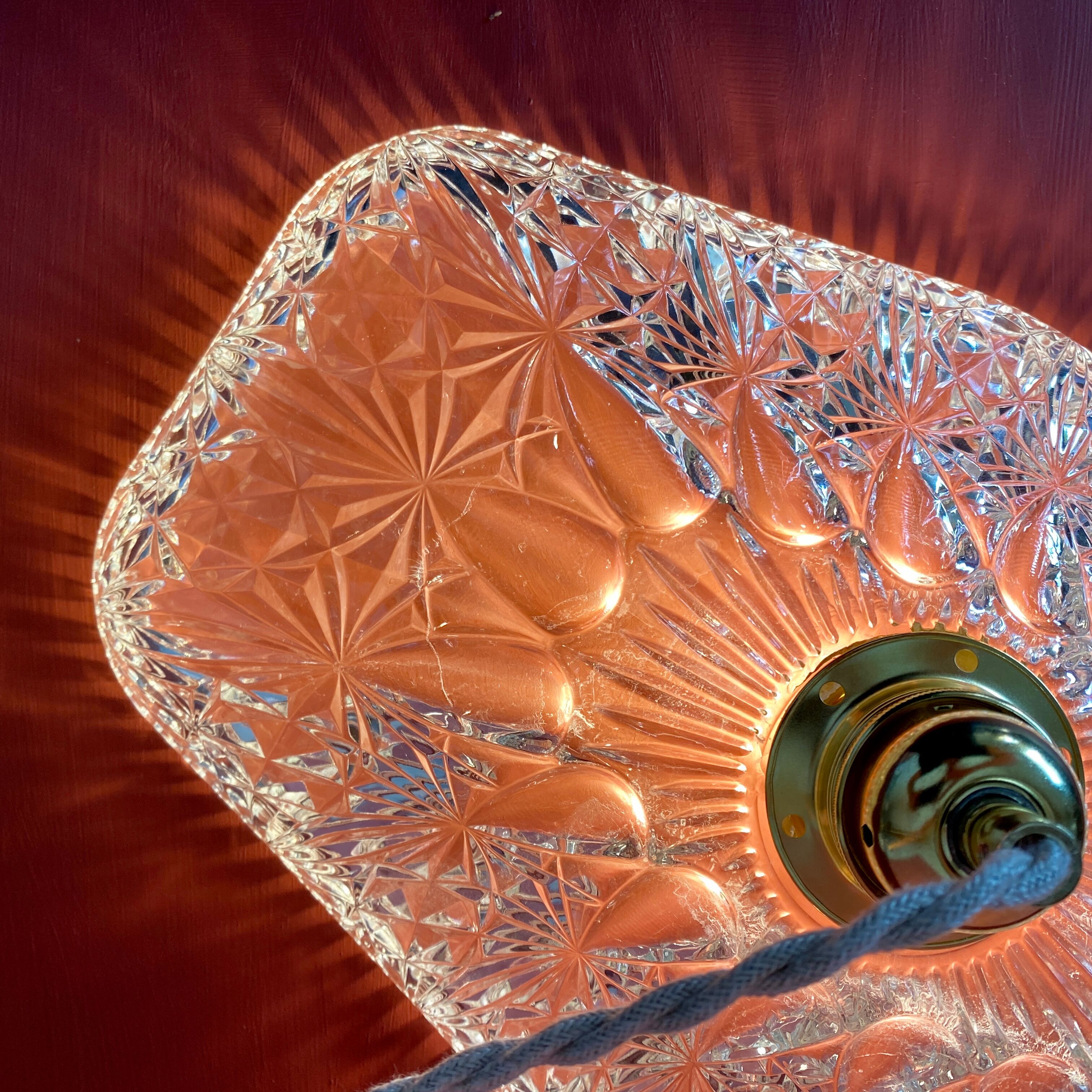 Vintage molded glass lampshade pendant lamp