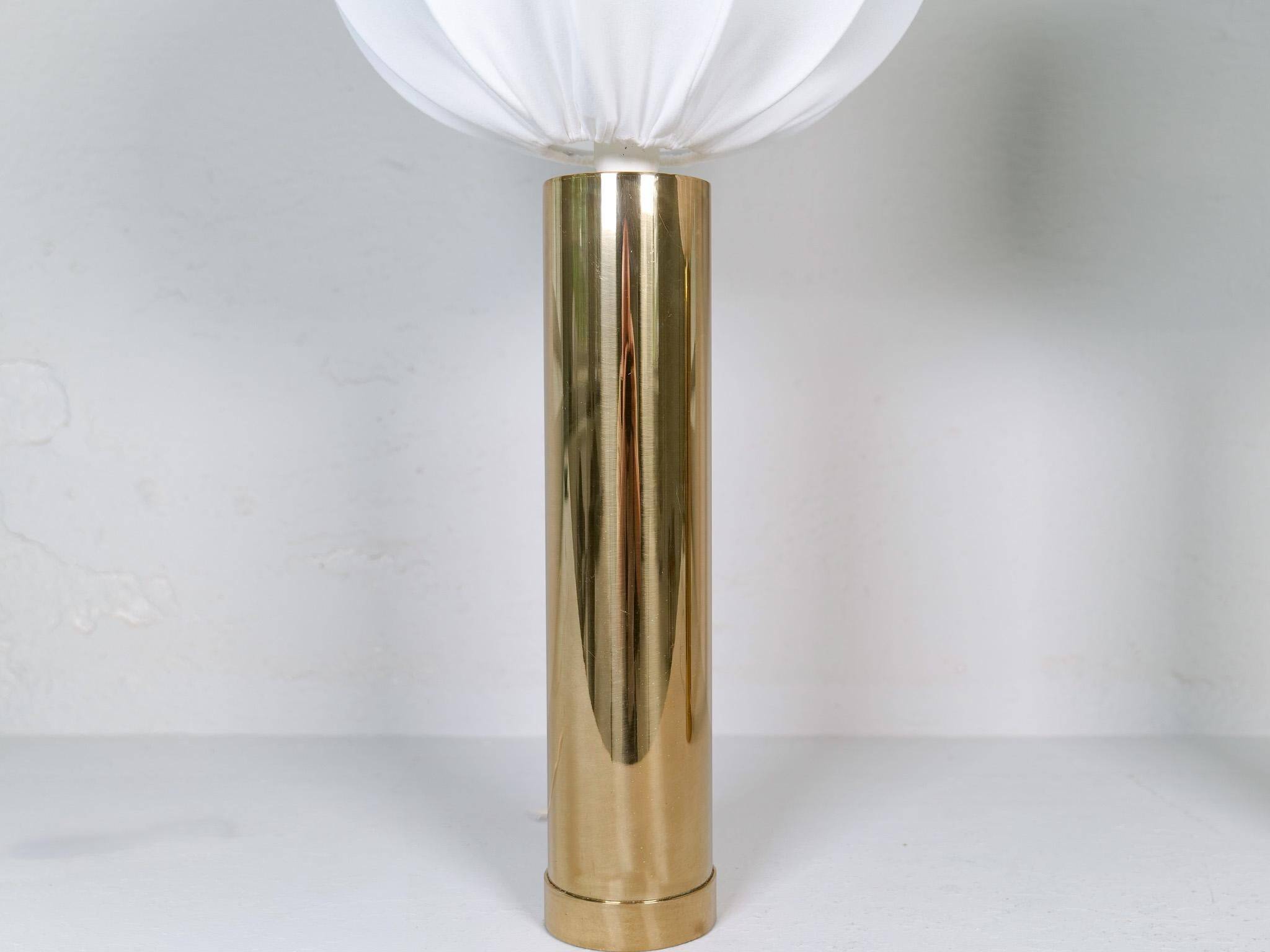 Pair of large Bergboms B-010 table lamps in brass, mid-century, 1960s, Sweden.