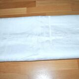 Vintage tablecloth in mixed cotton damask 130x150 floral decor monogram medallion BV + 10 napkins *M
