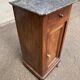 Louis Philippe bedside table from the 19th century in solid wood and grey marble.